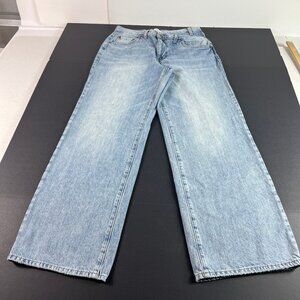 Pistola Jean Women 29x30* Bobbie High Rise Cross Over Wide Leg Blue Denim Tag 28